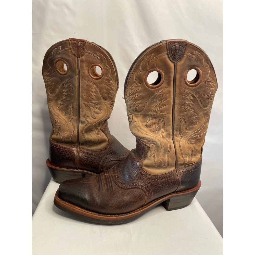 Ariat Quickdraw Brown Leather Western Cowboy Boots 10002230 Mens 9.5 D